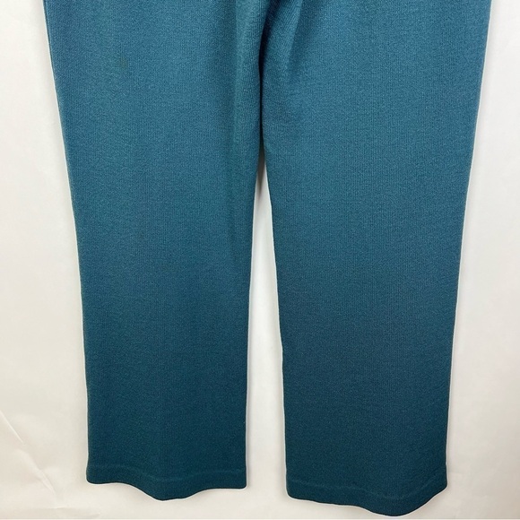 St. John Santana knit pants size 10 wide leg high waist blue - Picture 6 of 12
